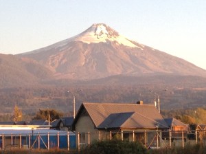 View from our lovely hostel room in Pucon